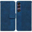 For Sony Xperia 1 VII Geometric Embossed Leather Phone Case(Blue) - 1