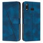 For Samsung Galaxy A10s / M01s Dream Triangle Leather Phone Case with Long Lanyard(Blue) - 1