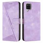 For Samsung Galaxy A12 Dream Triangle Leather Phone Case with Long Lanyard(Purple) - 1