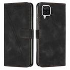 For Samsung Galaxy A12 Dream Triangle Leather Phone Case with Long Lanyard(Black) - 1