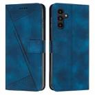 For Samsung Galaxy A13 5G Dream Triangle Leather Phone Case with Long Lanyard(Blue) - 1