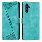 For Samsung Galaxy A13 5G Dream Triangle Leather Phone Case with Long Lanyard(Green) - 1