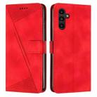 For Samsung Galaxy A14 4G / 5G Dream Triangle Leather Phone Case with Long Lanyard(Red) - 1