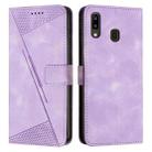 For Samsung Galaxy A20 / A30 Dream Triangle Leather Phone Case with Long Lanyard(Purple) - 1