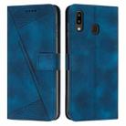 For Samsung Galaxy A20e Dream Triangle Leather Phone Case with Long Lanyard(Blue) - 1