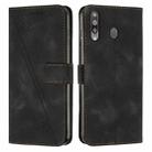 For Samsung Galaxy A20s Dream Triangle Leather Phone Case with Long Lanyard(Black) - 1