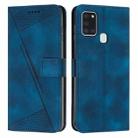 For Samsung Galaxy A21s Dream Triangle Leather Phone Case with Long Lanyard(Blue) - 1