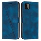 For Samsung Galaxy A22 5G Dream Triangle Leather Phone Case with Long Lanyard(Blue) - 1