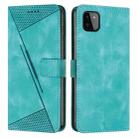 For Samsung Galaxy A22 5G Dream Triangle Leather Phone Case with Long Lanyard(Green) - 1