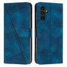 For Samsung Galaxy A24 4G Dream Triangle Leather Phone Case with Long Lanyard(Blue) - 1