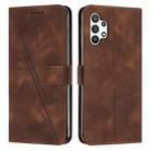 For Samsung Galaxy A32 5G Dream Triangle Leather Phone Case with Long Lanyard(Brown) - 1