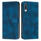 For Samsung Galaxy A50 Dream Triangle Leather Phone Case with Long Lanyard(Blue) - 1