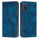 For Samsung Galaxy A51 5G Dream Triangle Leather Phone Case with Long Lanyard(Blue) - 1