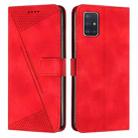 For Samsung Galaxy A51 5G Dream Triangle Leather Phone Case with Long Lanyard(Red) - 1