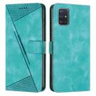 For Samsung Galaxy A51 5G Dream Triangle Leather Phone Case with Long Lanyard(Green) - 1