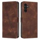 For Samsung Galaxy A54 Dream Triangle Leather Phone Case with Long Lanyard(Brown) - 1