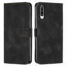 For Samsung Galaxy A70 Dream Triangle Leather Phone Case with Long Lanyard(Black) - 1