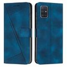 For Samsung Galaxy A71 4G Dream Triangle Leather Phone Case with Long Lanyard(Blue) - 1