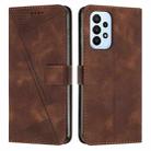 For Samsung Galaxy A72 Dream Triangle Leather Phone Case with Long Lanyard(Brown) - 1