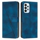 For Samsung Galaxy A73 Dream Triangle Leather Phone Case with Long Lanyard(Blue) - 1