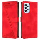 For Samsung Galaxy A73 Dream Triangle Leather Phone Case with Long Lanyard(Red) - 1