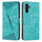 For Samsung Galaxy M14 / F14 Dream Triangle Leather Phone Case with Long Lanyard(Green) - 1