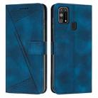 For Samsung Galaxy M31 Dream Triangle Leather Phone Case with Long Lanyard(Blue) - 1