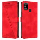 For Samsung Galaxy M31 Dream Triangle Leather Phone Case with Long Lanyard(Red) - 1