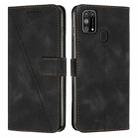 For Samsung Galaxy M31s Dream Triangle Leather Phone Case with Long Lanyard(Black) - 1