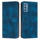 For Samsung Galaxy M52 5G Dream Triangle Leather Phone Case with Long Lanyard(Blue) - 1