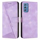 For Samsung Galaxy M52 5G Dream Triangle Leather Phone Case with Long Lanyard(Purple) - 1