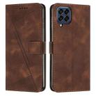 For Samsung Galaxy M53 Dream Triangle Leather Phone Case with Long Lanyard(Brown) - 1