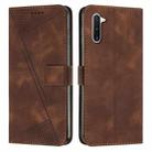 For Samsung Galaxy Note10 Dream Triangle Leather Phone Case with Long Lanyard(Brown) - 1