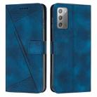 For Samsung Galaxy Note20 Dream Triangle Leather Phone Case with Long Lanyard(Blue) - 1