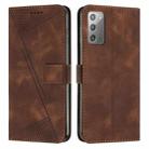 For Samsung Galaxy Note20 Dream Triangle Leather Phone Case with Long Lanyard(Brown) - 1