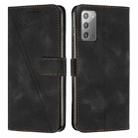 For Samsung Galaxy Note20 Dream Triangle Leather Phone Case with Long Lanyard(Black) - 1