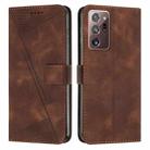 For Samsung Galaxy Note20 Ultra Dream Triangle Leather Phone Case with Long Lanyard(Brown) - 1