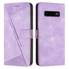For Samsung Galaxy S10 Dream Triangle Leather Phone Case with Long Lanyard(Purple) - 1