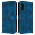 For Samsung Galaxy S20 Dream Triangle Leather Phone Case with Long Lanyard(Blue) - 1