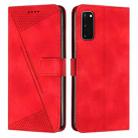 For Samsung Galaxy S20 Dream Triangle Leather Phone Case with Long Lanyard(Red) - 1