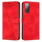 For Samsung Galaxy S20 FE Dream Triangle Leather Phone Case with Long Lanyard(Red) - 1