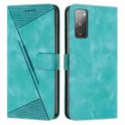 For Samsung Galaxy S20 FE Dream Triangle Leather Phone Case with Long Lanyard(Green) - 1