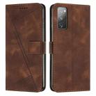 For Samsung Galaxy S20 FE Dream Triangle Leather Phone Case with Long Lanyard(Brown) - 1
