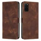 For Samsung Galaxy S20+ Dream Triangle Leather Phone Case with Long Lanyard(Brown) - 1