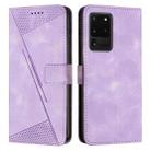 For Samsung Galaxy S20 Ultra Dream Triangle Leather Phone Case with Long Lanyard(Purple) - 1