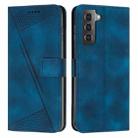 For Samsung Galaxy S21 5G Dream Triangle Leather Phone Case with Long Lanyard(Blue) - 1