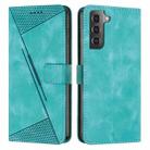 For Samsung Galaxy S21 5G Dream Triangle Leather Phone Case with Long Lanyard(Green) - 1