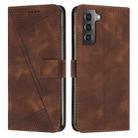 For Samsung Galaxy S21 5G Dream Triangle Leather Phone Case with Long Lanyard(Brown) - 1