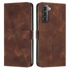 For Samsung Galaxy S21+ 5G Dream Triangle Leather Phone Case with Long Lanyard(Brown) - 1