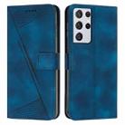 For Samsung Galaxy S21 Ultra 5G Dream Triangle Leather Phone Case with Long Lanyard(Blue) - 1